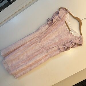 LOFT Pink Ruffle Sleeve Dress for office or party